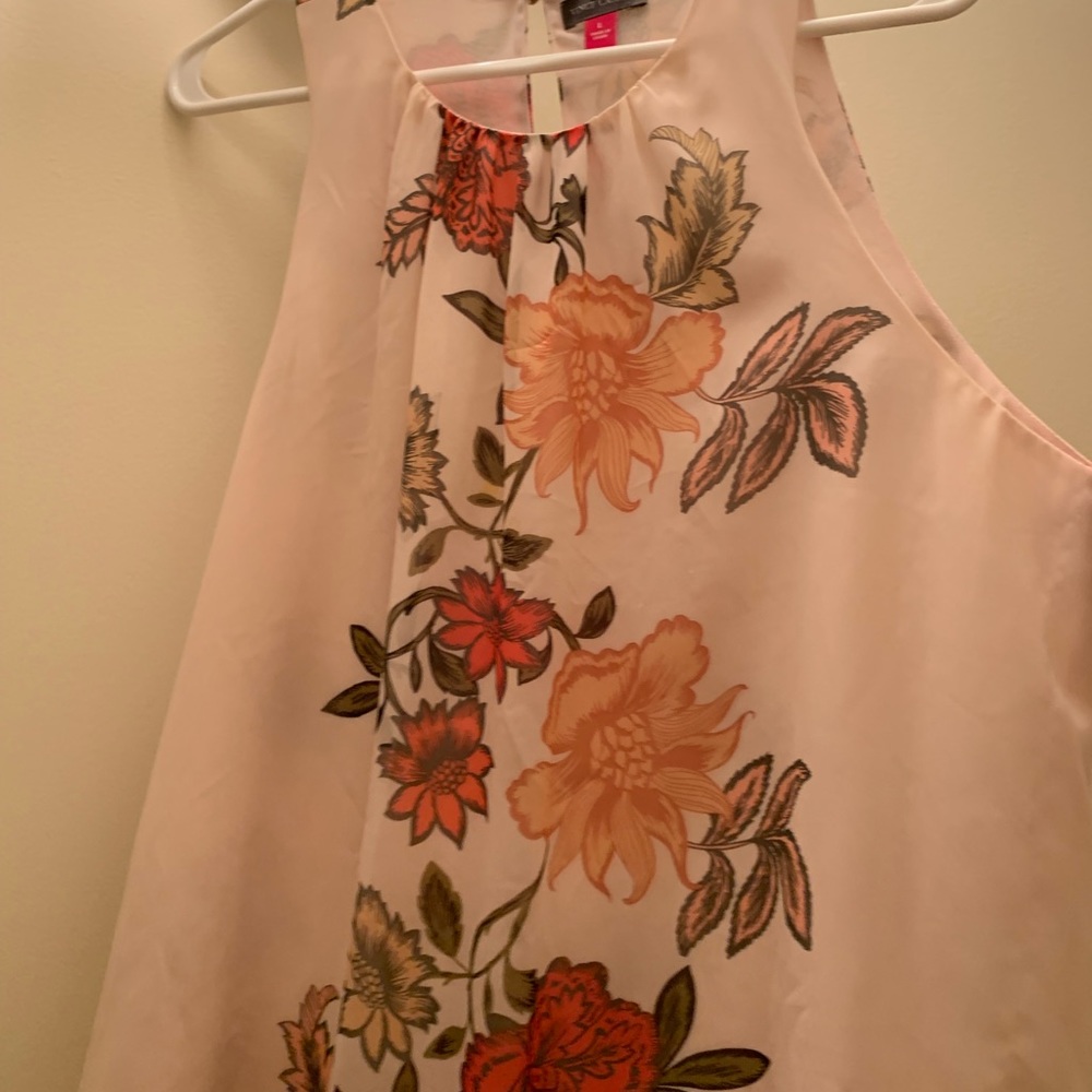 Sheer floral flowing tank top